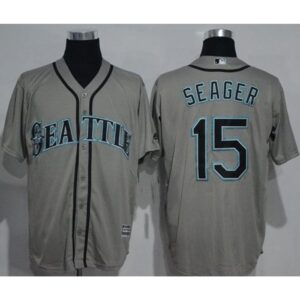 6863bb2229458_1 Mariners #15 Kyle Seager Grey New Cool Base Stitched MLB Jersey