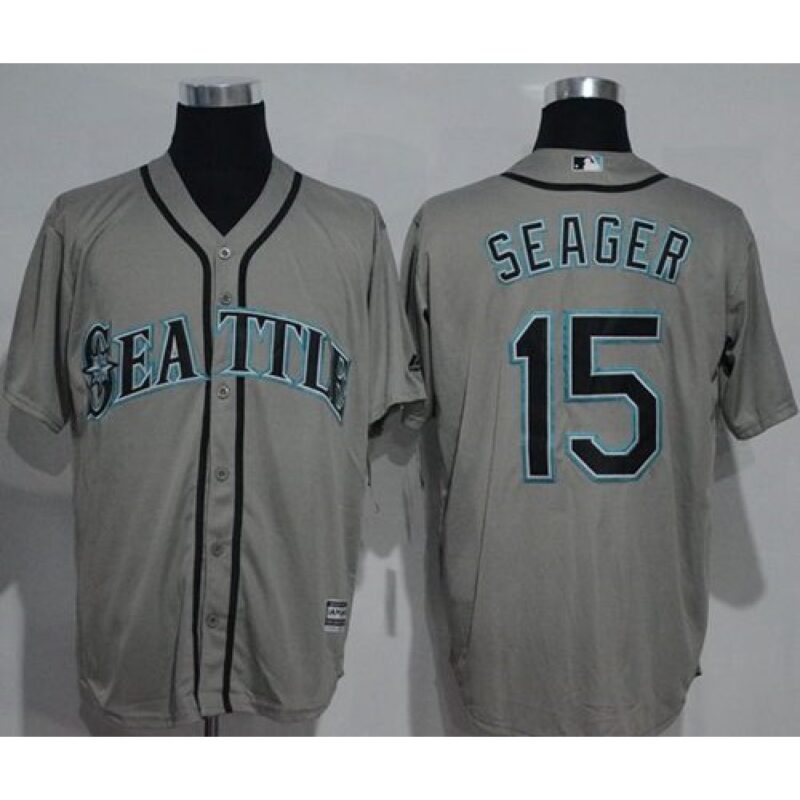 6863bb2229458_1 Mariners #15 Kyle Seager Grey New Cool Base Stitched MLB Jersey