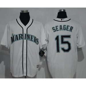 6863bb2dbe8e0_1 Mariners #15 Kyle Seager White New Cool Base Stitched MLB Jersey
