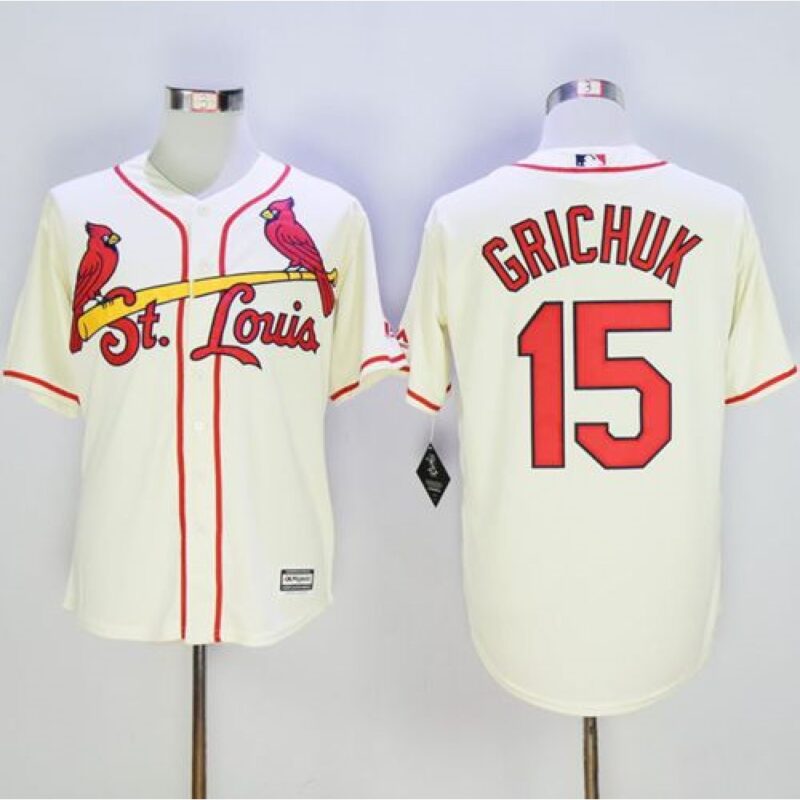 6863bb492048f_1 Cardinals #15 Randal Grichuk Cream New Cool Base Stitched MLB Jersey