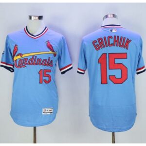 6863bb6795d9f_1 Cardinals #15 Randal Grichuk Light Blue Flexbase Authentic Collection Cooperstown Stitched MLB Jersey
