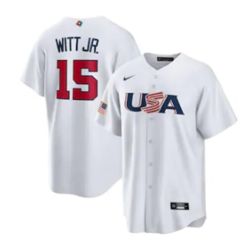6863bb853d55c_1 Men's USA Baseball #15 Bobby Witt Jr. 2023 White World Baseball Classic Stitched Jersey