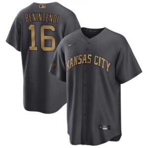 6863bb98a3358_1 Men's Kansas City Royals #16 Andrew Benintendi 2022 All-Star Charcoal Cool Base Stitched Baseball Jersey