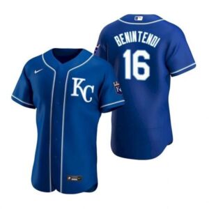 6863bba01ae69_1 Men's Kansas City Royals #16 Andrew Benintendi Blue Flex Base Stitched Jersey