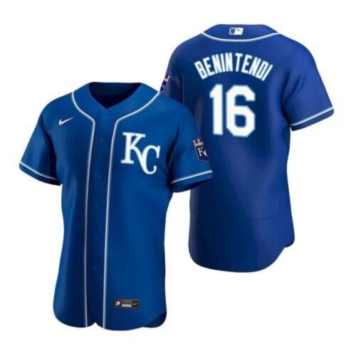 6863bba01ae69_1 Men's Kansas City Royals #16 Andrew Benintendi Blue Flex Base Stitched Jersey