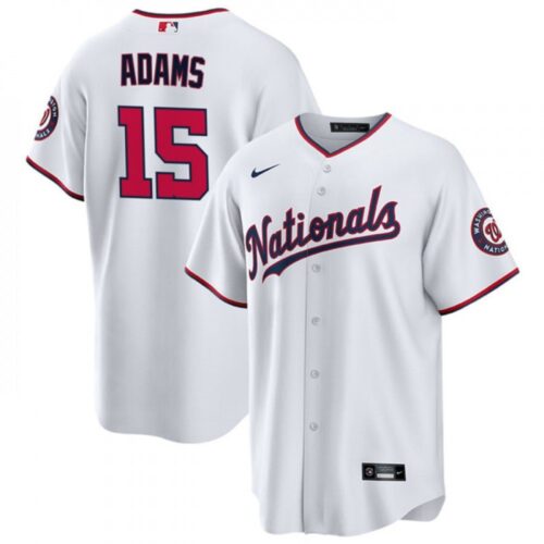 6863bbceb5cdf_1 Men's Washington Nationals #15 Riley Adams White Cool Base Stitched Baseball Jersey
