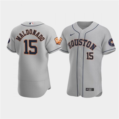 6863bbf27280d_1 Men's Houston Astros #15 Martin Maldonado Grey 60th Anniversary Flex Base Stitched Baseball Jersey