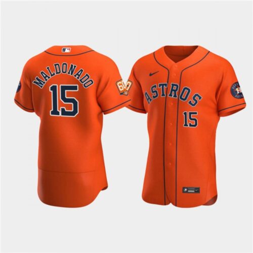 6863bbf98578a_1 Men's Houston Astros #15 Martin Maldonado Orange 60th Anniversary Flex Base Stitched Baseball Jersey