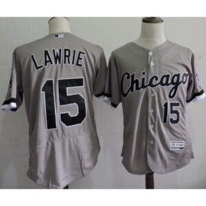 6863bc90bfcdd_1 White Sox #15 Brett Lawrie Grey Flexbase Authentic Collection Stitched MLB Jersey