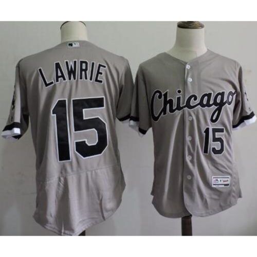 6863bc90bfcdd_1 White Sox #15 Brett Lawrie Grey Flexbase Authentic Collection Stitched MLB Jersey