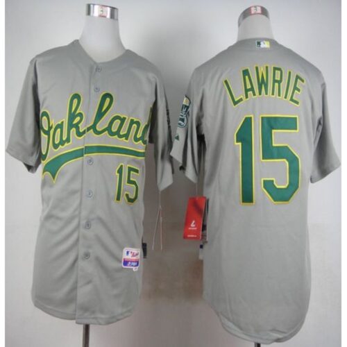 6863bc9b49901_1 Athletics #15 Brett Lawrie Grey Cool Base Stitched MLB Jersey