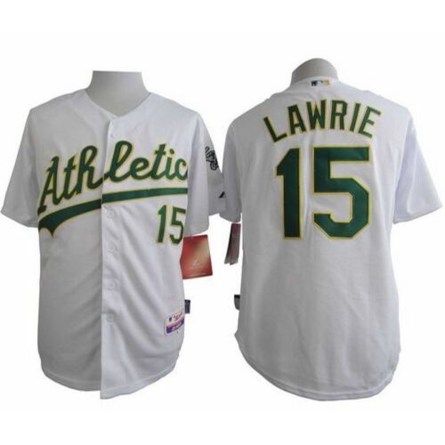 6863bc9edac6a_1 Athletics #15 Brett Lawrie White Cool Base Stitched MLB Jersey