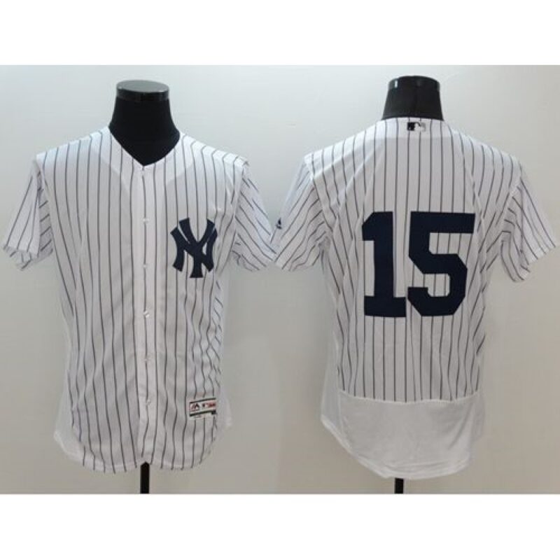 6863bcd5e413e_1 Yankees #15 Thurman Munson White Strip Flexbase Authentic Collection Stitched MLB Jersey