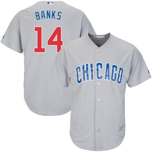 6863bd04edbda_1 Cubs #14 Ernie Banks Grey Road Stitched Youth MLB Jersey