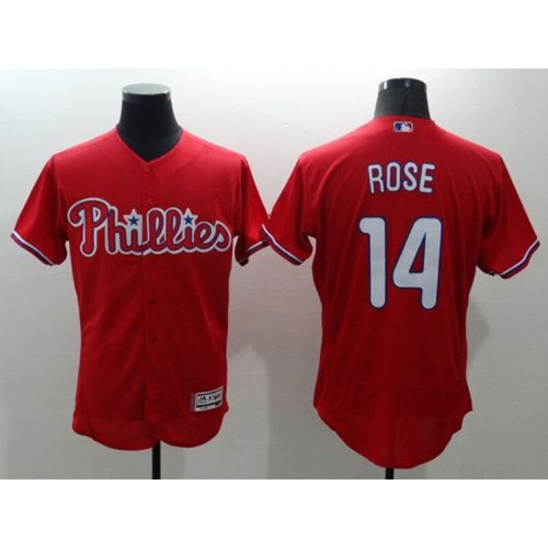 6863bd23cffb0_1 Phillies #14 Pete Rose Red Flexbase Authentic Collection Stitched MLB Jersey