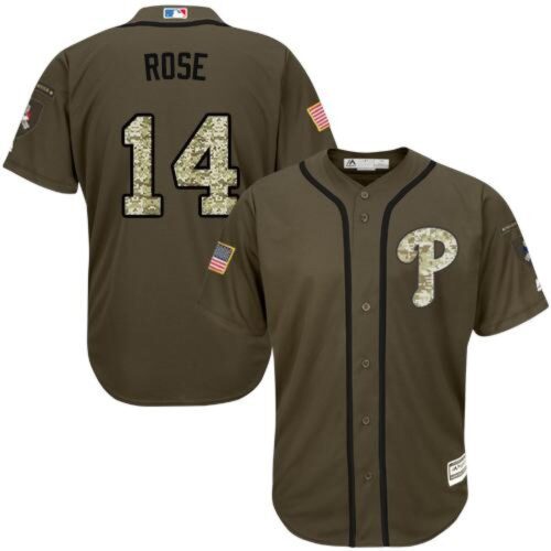 6863bd27762fc_1 Phillies #14 Pete Rose Green Salute to Service Stitched Youth MLB Jersey