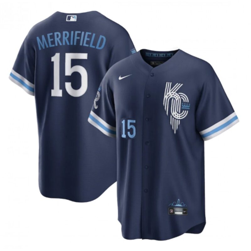 6863bd4f38e93_1 Men's Kansas City Royals #15 Whit Merrifield 2022 Navy City Connect Cool Base Stitched Jersey