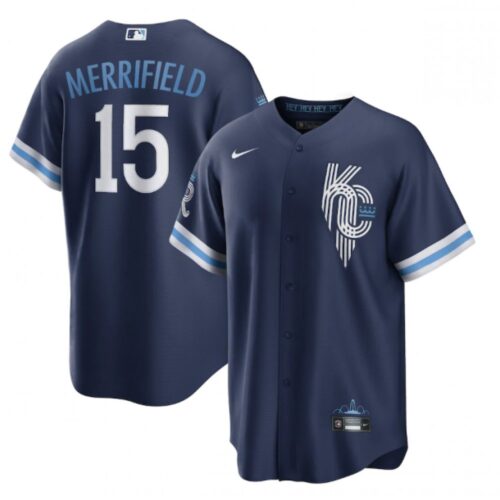 6863bd52af2ea_1 Men's Kansas City Royals #15 Whit Merrifield 2022 Navy City Connect Cool Base Stitched Jersey