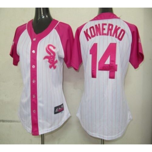 6863bd678ff4e_1 White Sox #14 Paul Konerko White/Pink Women's Splash Fashion Stitched MLB Jersey
