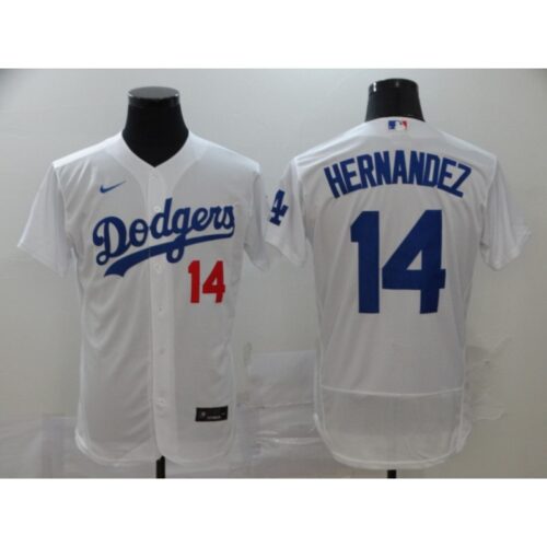 6863bda88eb8f_1 Men's Los Angeles Dodgers #14 Kike Hernandez White Flex Base Stitched MLB Jersey