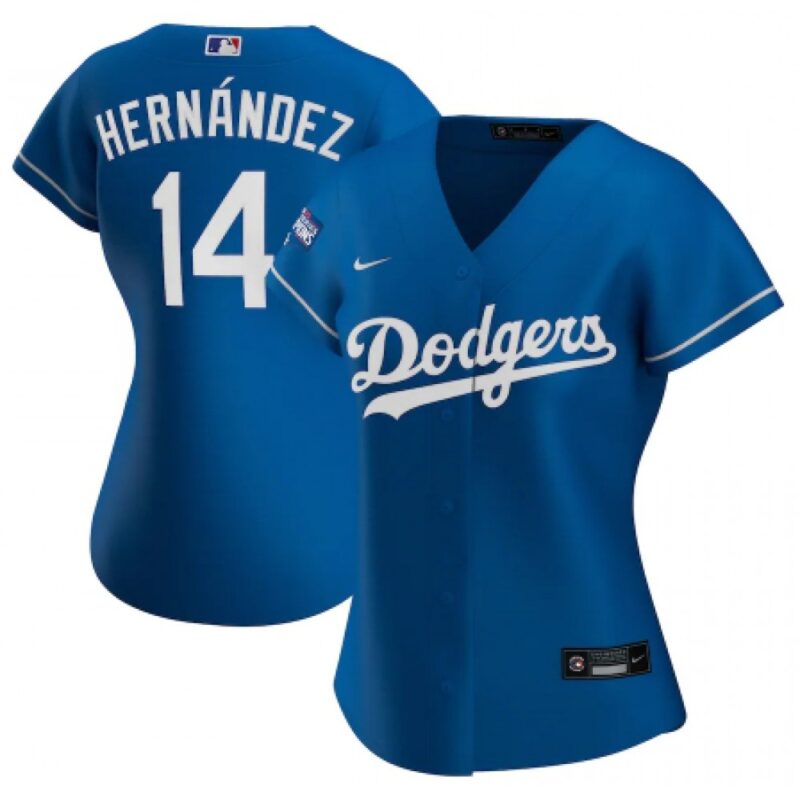 6863bddac9bcf_1 Women's Los Angeles Dodgers #14 Kike Hernandez Blue 2020 World Series Champions Home Patch MLB Stitched Jersey(Run Small)