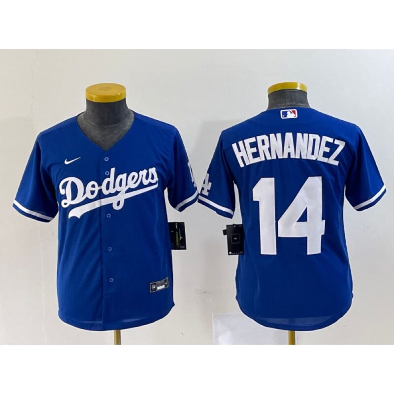 6863bde9445f0_1 Youth Los Angeles Dodgers #14 Enrique Hernandez Royal Stitched Baseball Jersey