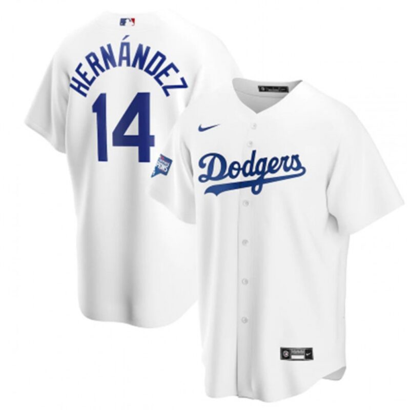 6863bdec1be10_1 Youth Los Angeles Dodgers #14 Kike Hernandez 2020 White World Series Champions Home Patch Stitched MLB Jersey