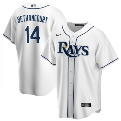 6863be1cace2c_1 Men's Tampa Bay Rays #14 Christian Bethancourt White Cool Base Stitched Baseball Jersey