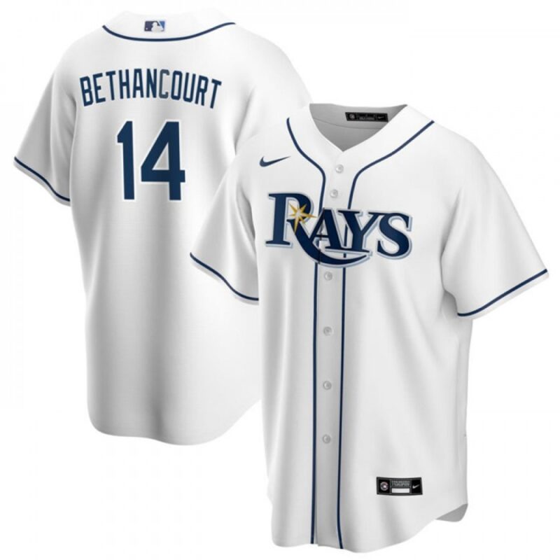 6863be1cace2c_1 Men's Tampa Bay Rays #14 Christian Bethancourt White Cool Base Stitched Baseball Jersey