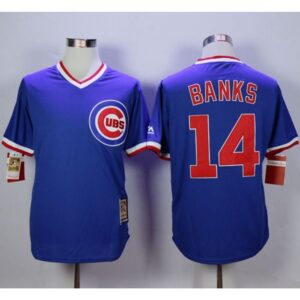 6863be3371ae3_1 Cubs #14 Ernie Banks Blue Cooperstown Stitched MLB Jersey