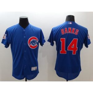 6863be42a748a_1 Cubs #14 Ernie Banks Blue Flexbase Authentic Collection Stitched MLB Jersey