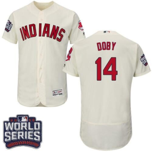 6863be9ce6963_1 indians #14 Larry Doby Cream Flexbase Authentic Collection 2016 World Series Bound Stitched MLB Jersey