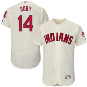 6863bea0a5383_1 indians #14 Larry Doby Cream Flexbase Authentic Collection Stitched MLB Jersey