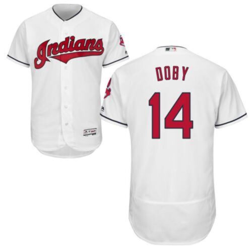 6863beba55aec_1 indians #14 Larry Doby White Flexbase Authentic Collection Stitched MLB Jersey