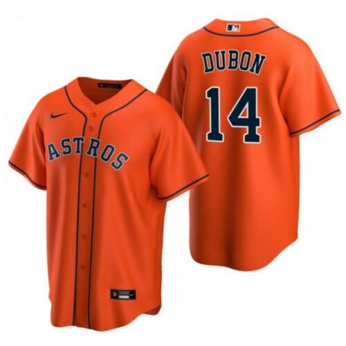 6863bec5cd071_1 Men's Houston Astros #14 Mauricio Dubon Orange Cool Base Stitched Baseball Jersey