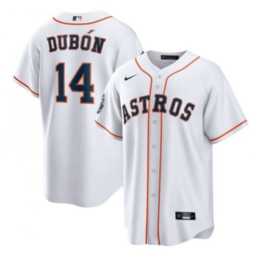 6863becd60763_1 Men's Houston Astros #14 Mauricio Dubon White 2022 World Series Patch Cool Base Stitched Baseball Jersey
