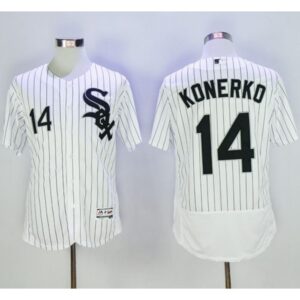 6863bee7b7807_1 White Sox #14 Paul Konerko White(Black Strip) Flexbase Authentic Collection Stitched MLB Jersey