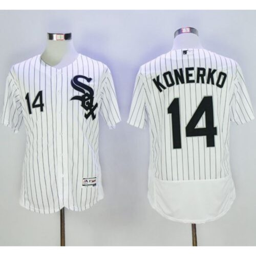 6863bee7b7807_1 White Sox #14 Paul Konerko White(Black Strip) Flexbase Authentic Collection Stitched MLB Jersey