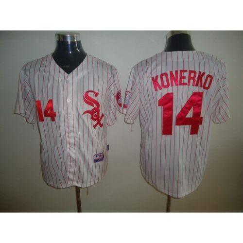 6863beeb963fd_1 White Sox #14 Paul Konerko White Red Strip Stitched MLB Jersey