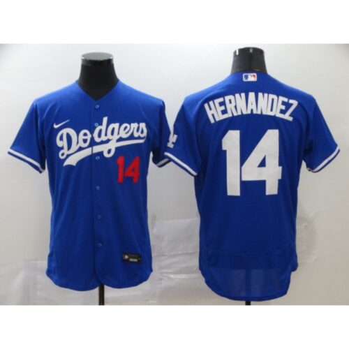 6863befa3014b_1 Men's Los Angeles Dodgers #14 Kike Hernandez Blue Flex Base Stitched MLB Jersey