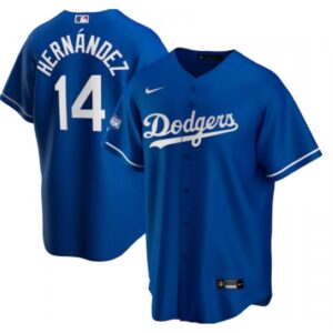 6863bf062e76a_1 Men's Los Angeles Dodgers #14 Kike Hernandez Blue 2020 World Series Champions Home Patch Cool Base Stitched Jersey