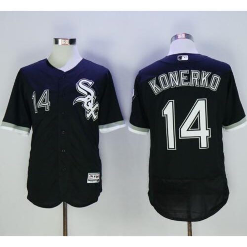 6863bfbf6ae5e_1 White Sox #14 Paul Konerko Black Flexbase Authentic Collection Stitched MLB Jersey