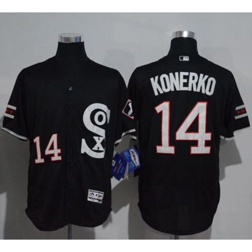 6863bfc709355_1 White Sox #14 Paul Konerko Black New Flexbase Authentic Collection Stitched MLB Jersey