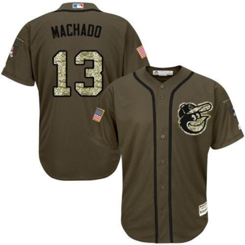 6863bffbb62d3_1 Orioles #13 Manny Machado Green Salute to Service Stitched Youth MLB Jersey