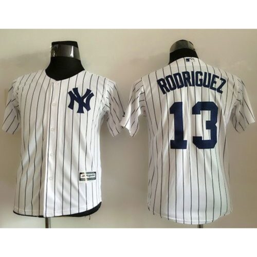 6863c01620736_1 Yankees #13 Alex Rodriguez White Name Back Stitched Youth MLB Jersey
