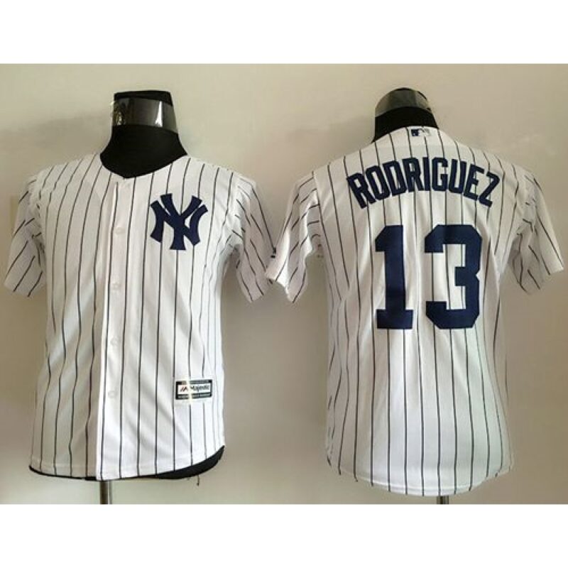 6863c01620736_1 Yankees #13 Alex Rodriguez White Name Back Stitched Youth MLB Jersey