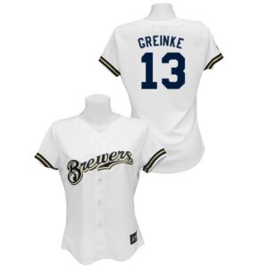 6863c04e6fb3b_1 Brewers #13 Zack Greinke White Women's Fashion Stitched MLB Jersey