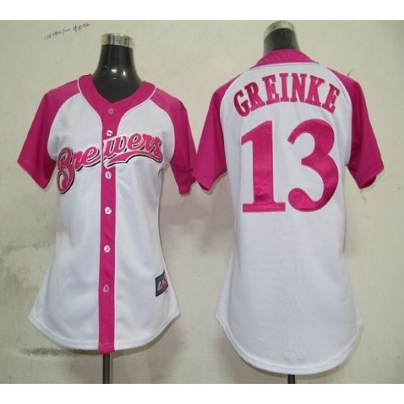 6863c051b9c7c_1 Brewers #13 Zack Greinke White/Pink Women's Splash Fashion Stitched MLB Jersey