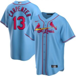 6863c056f15b3_1 Men's St. Louis Cardinals #13 Matt Carpenter Blue Cool Base Stitched Jersey
