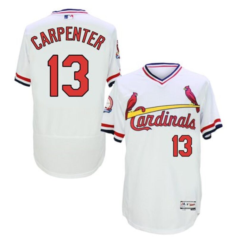 6863c08edaa59_1 Cardinals #13 Matt Carpenter White Flexbase Authentic Collection Cooperstown Stitched MLB Jersey